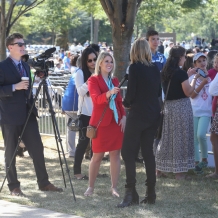 One of the many times TV reporters interviewed people at the Mass