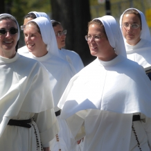 Sisters Walking to Mass
