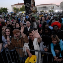 Thousands gathered on the campus to welcome Pope Benedict XVI on Wednesday, April 16, 2008.