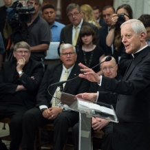 Cardinal Wuerl takes questions from the media about Pope Francis’s itinerary in Washington, D.C.
