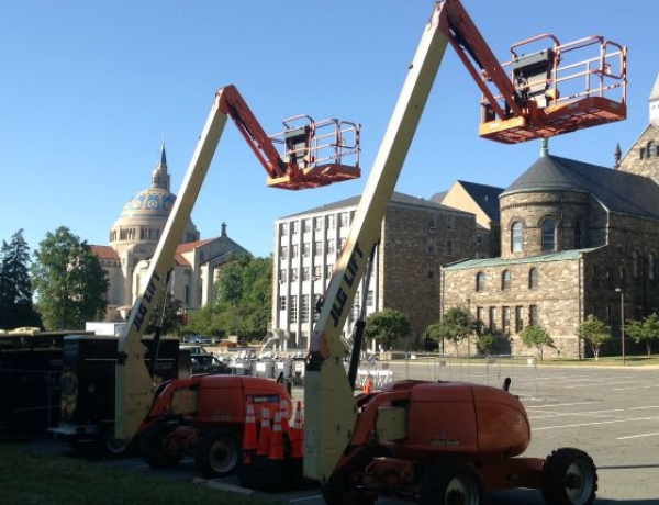 Construction Begins on Campus for Papal Visit