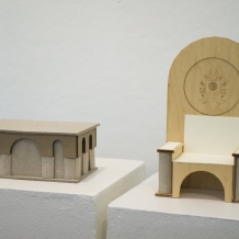 Design for papal altar and chair mimics the architecture of the Romanesque-Byzantine style Basilica