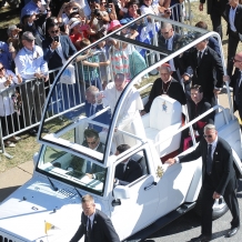 Pope Francis Greeting the Crowd