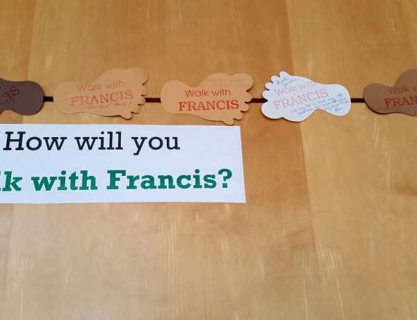 Walk with Francis: cut-out feet