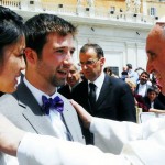 Pope Francis with newlyweds