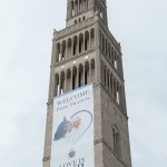 "Love is OUR Mission" BannerTuesday preparations for the Papal Visit including the student designed alter and furniture and rehearsal of the CUA symphony Orchestra and combined choruses at The Catholic University of America and Basilica Shrine of the Immaculate Conception in Washington, D.C.