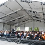 CUA Orchestra and Choir Rehearsing in the Mass Venue.