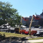Cranes in McMahon parking lot