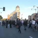 Michigan Avenue was one of several streets closed to closed to traffic for the Pope's visit.