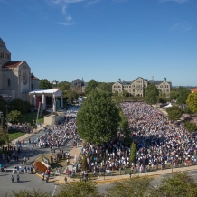 Crowd Gathered at CUA to Welcome the Pope