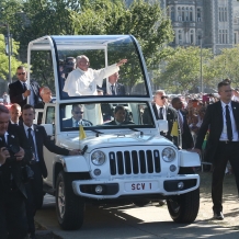 Pope Francis Greeting the Crowd