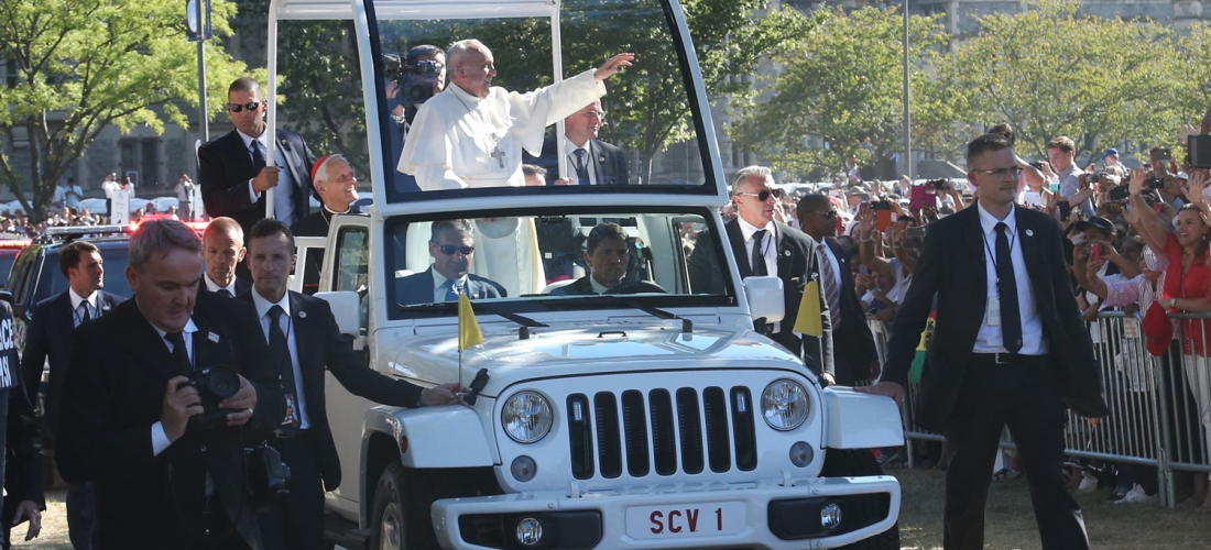 Pope Francis Greeting the Crowd