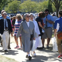 Religious sisters from many communities were represented at the Pope’s Mass at CUA.