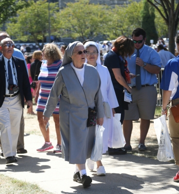 Religious sisters from many communities were represented at the Pope’s Mass at CUA.