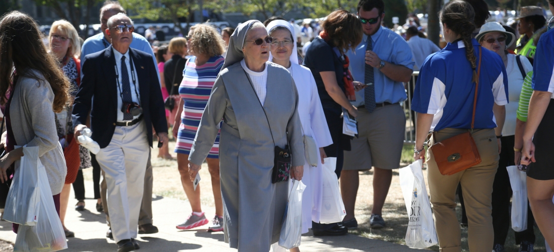 Religious sisters from many communities were represented at the Pope’s Mass at CUA.