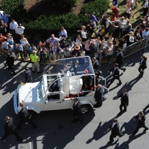 Pope Francis Blessing the Crowd in front of McMahon Hall