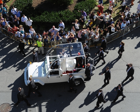 Pope Francis Blessing the Crowd in front of McMahon Hall