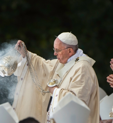 Incensing the altar at the beginning of the Liturgy of the Eucharist