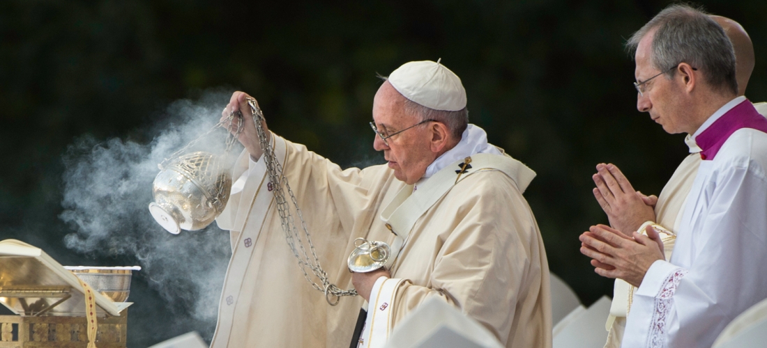 Incensing the altar at the beginning of the Liturgy of the Eucharist