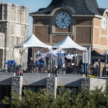 A view from the riser of the NBC rooftop studios on Father O’Connell Hall.