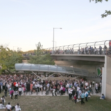 People crowd into the Brookland/CUA Metro Station after the papal Mass.