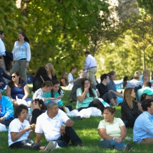 People Gathered in the University Mall