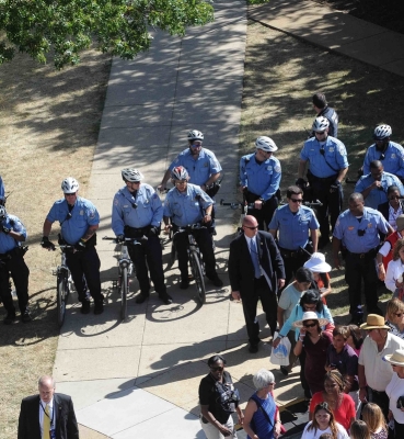 Police Ready To Cycle to Clean the Road for the Pope