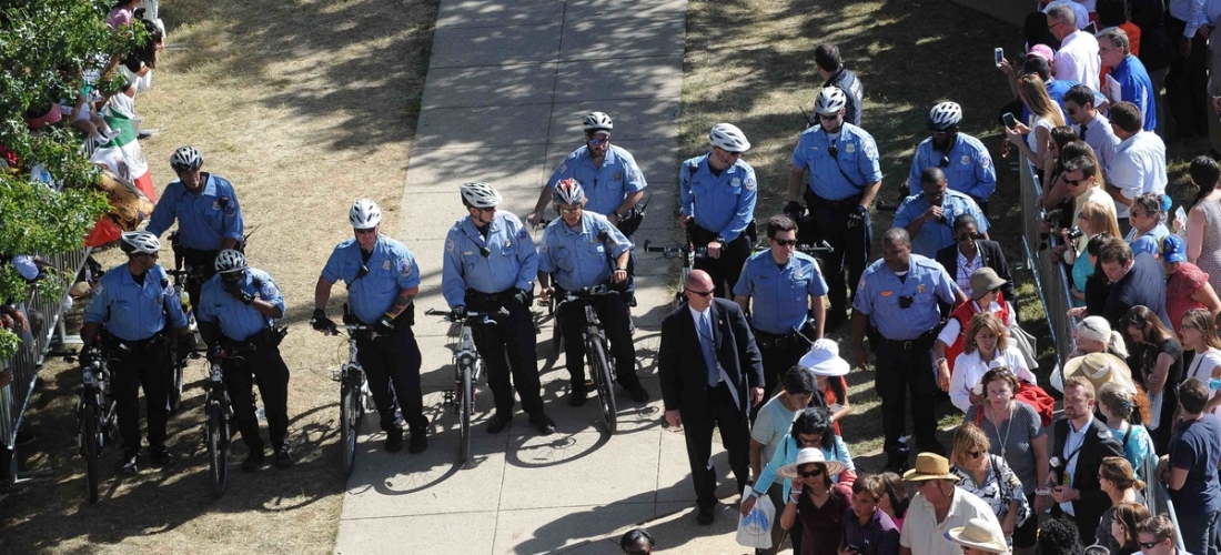 Police Ready To Cycle to Clean the Road for the Pope