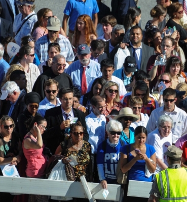 People Gathered to Welcome the Pope