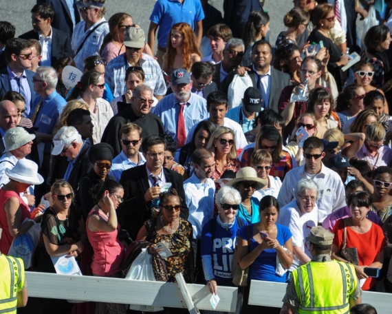 People Gathered to Welcome the Pope