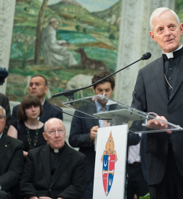 Cardinal Wuerl responds to a question from the media