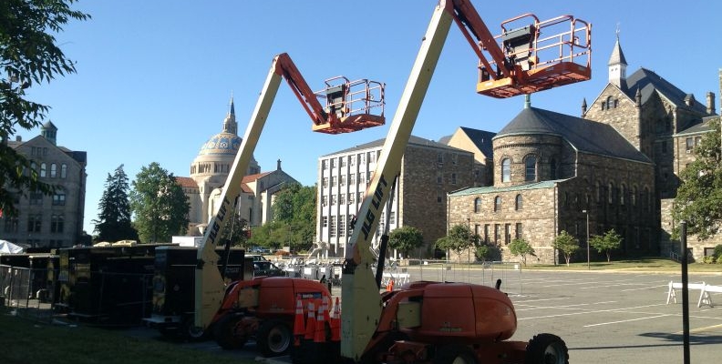 Construction Begins on Campus for Papal Visit