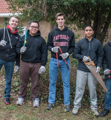 CUA students volunteer with seniors at Carroll Manor and the Schrilli School in Northeast as part of the Martin Luther King Day of Service in Washington , D.C.