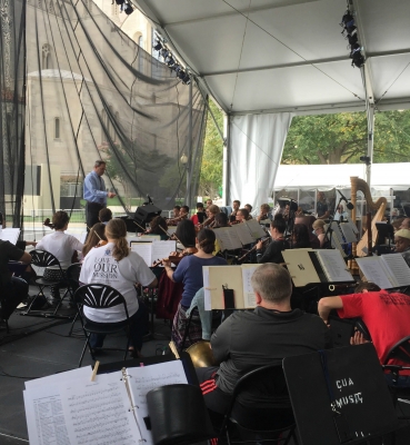 Musicians Rehearsing in the Mass Venue