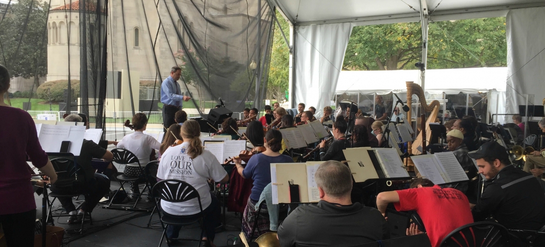 Musicians Rehearsing in the Mass Venue