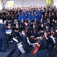 A combined orchestra and choir from CUA, the Basilica, and the archdiocese provided the music for the Papal Mass.