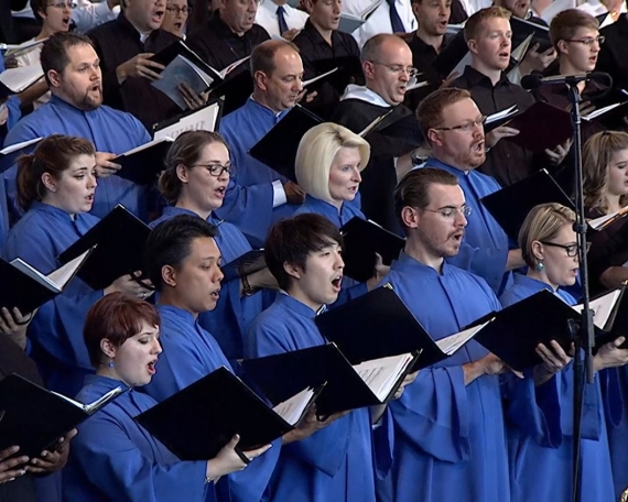 Singers rejoice in the Lord in the papal choir.