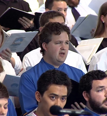 Voices from CUA, the Basilica, and the Archdiocese blended in the papal choir.