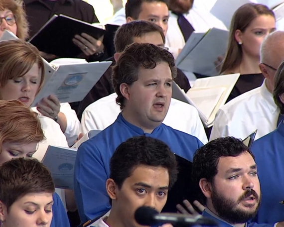 Voices from CUA, the Basilica, and the Archdiocese blended in the papal choir.