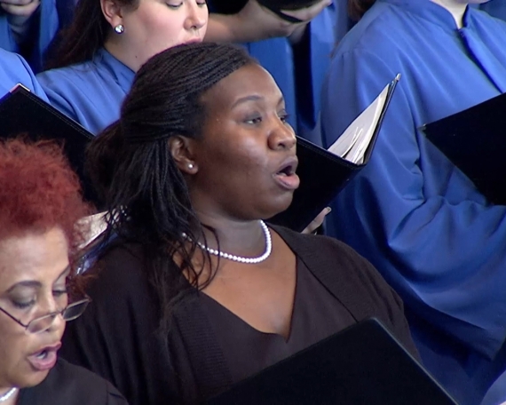 Singers from CUA, the Basilica, and the Archdiocese of Washington made up the papal choir.