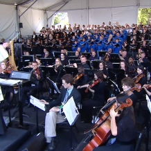 Peter Latona, Basilica Music Director, conducts the combined CUA, Basilica, Archdiocesan choir and orchestra.