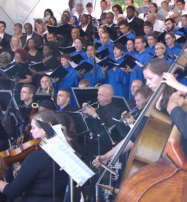 Musicians from CUA, the Basilica, and the Archdiocese at the Papal Mass