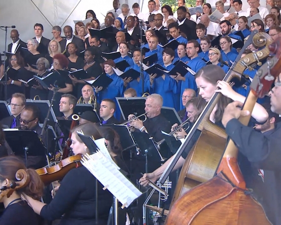 Musicians from CUA, the Basilica, and the Archdiocese at the Papal Mass