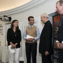 Cardinal Donald Wuerl congratulates the winning design team