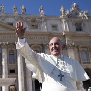 Pope Francis waving