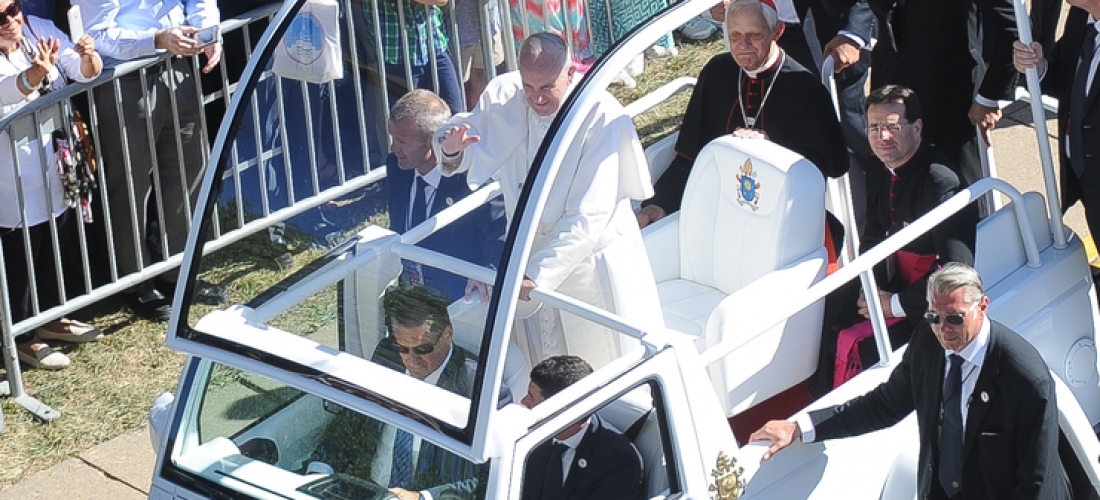 Pope Francis Greeting the Crowd