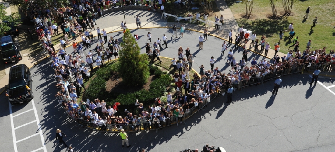 Pope Francis Greeting Students and Volunteers