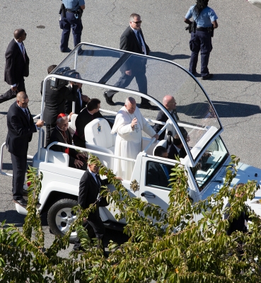 Pope Francis Entering CUA’s Campus