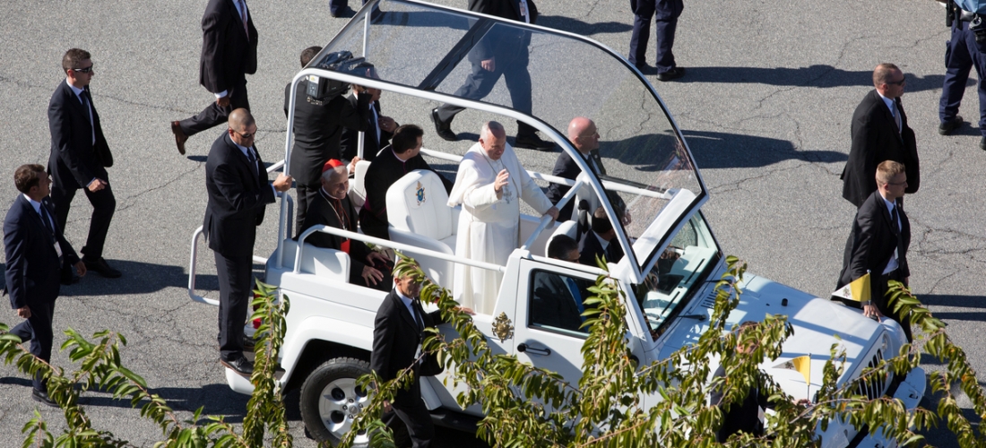 Pope Francis Entering CUA’s Campus