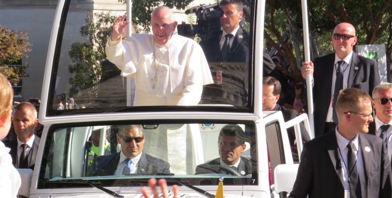 Pope Francis Has Arrived at Catholic University